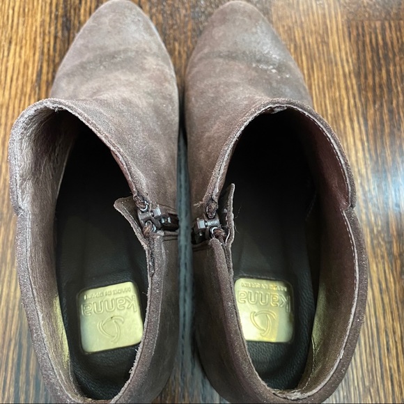 Kanna Taupe Suede Ankle Bootie 37 - Picture 3 of 6